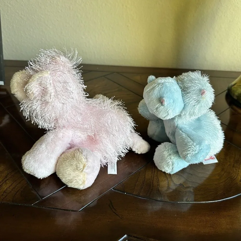 Webkinz‎ Pink Pig Blue Hippo Plush Stuffed Animal Set Of 2 Great Condition